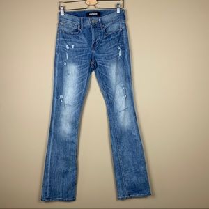 Express Mid Rise Medium Wash Bootcut Jeans